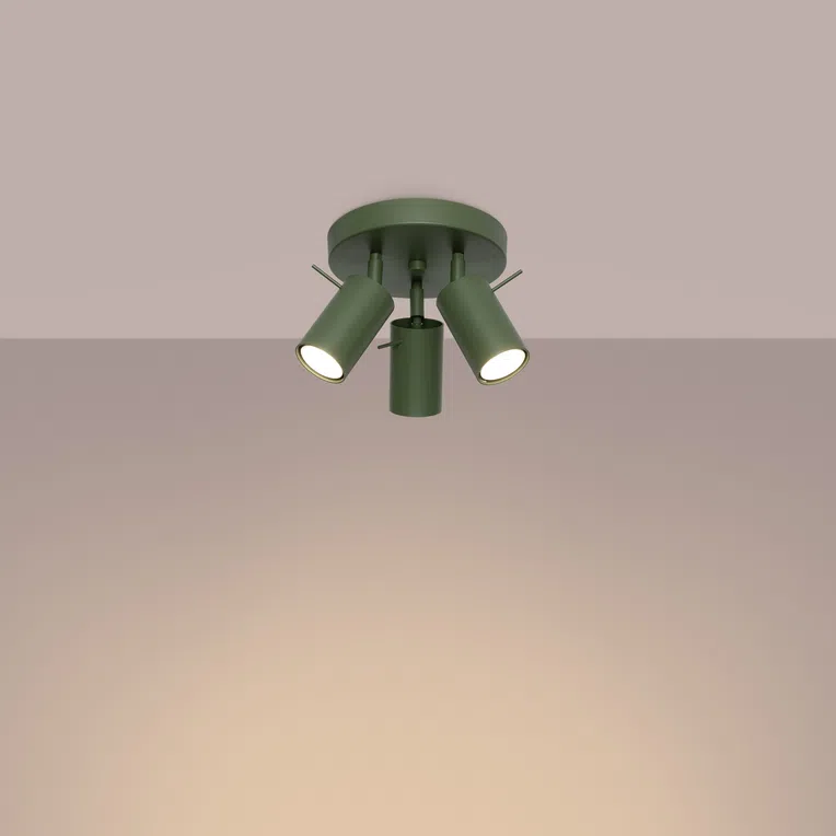 LAMPA SUFITOWA RING SL.1503 P 3XGU10 ZIELONY OLIWKOWY