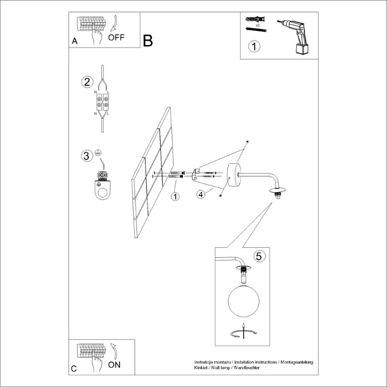 KINKIET ASTRAL SL.1658 1XG9 BIAŁY