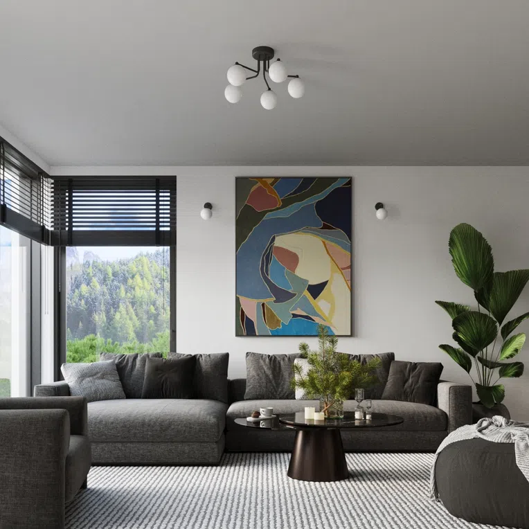 LAMPA SUFITOWA ASTRAL SL.1663 5XG9 CZARNY/BIAŁY