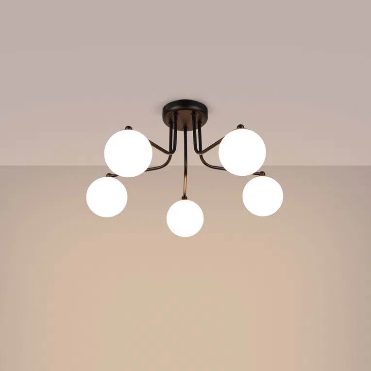 LAMPA SUFITOWA ASTRAL SL.1663 5XG9 CZARNY/BIAŁY