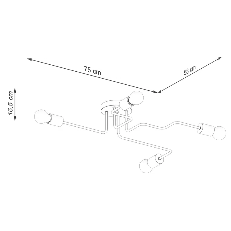 LAMPA SUFITOWA TIMBO SL.1665 4XE27 BIAŁY/NATURALNE DREWNO