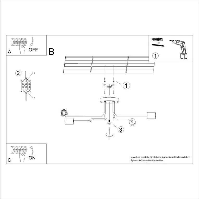 LAMPA SUFITOWA TIMBO SL.1665 4XE27 BIAŁY/NATURALNE DREWNO