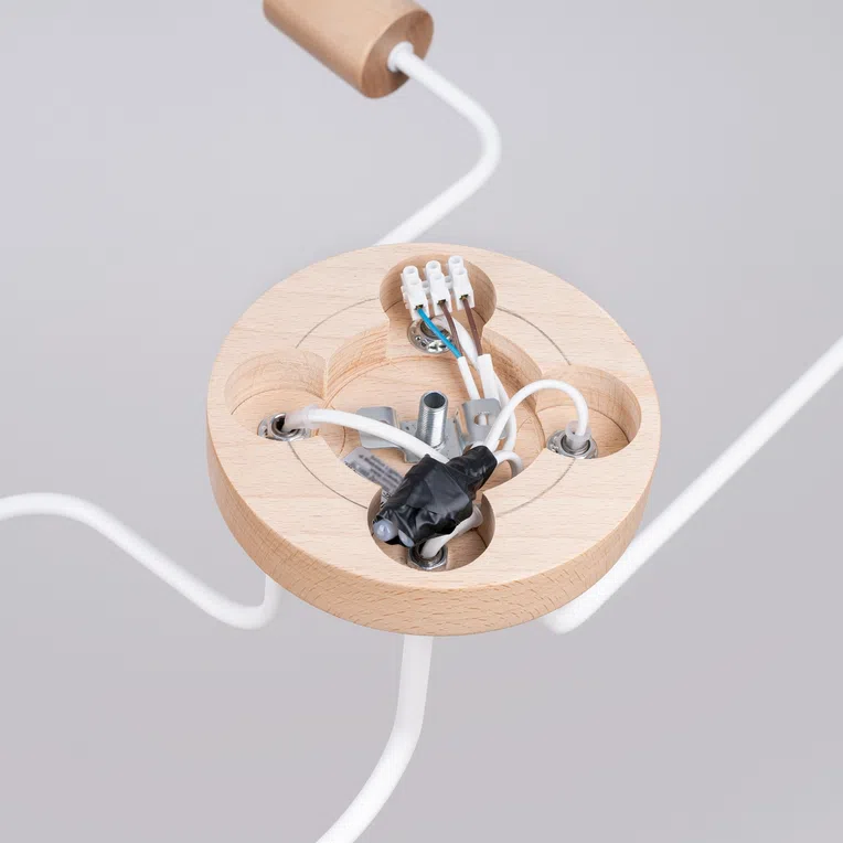 LAMPA SUFITOWA TIMBO SL.1665 4XE27 BIAŁY/NATURALNE DREWNO