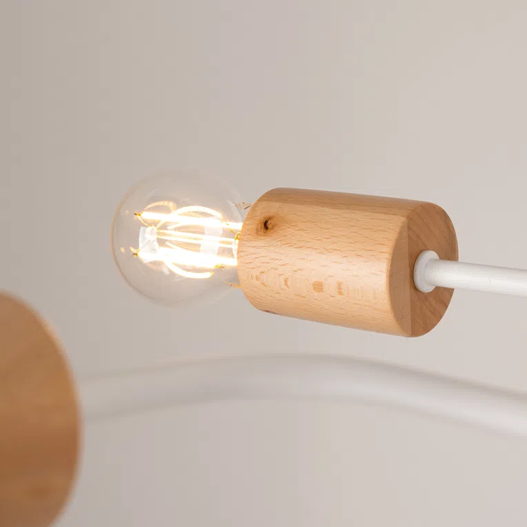 LAMPA SUFITOWA TIMBO SL.1665 4XE27 BIAŁY/NATURALNE DREWNO