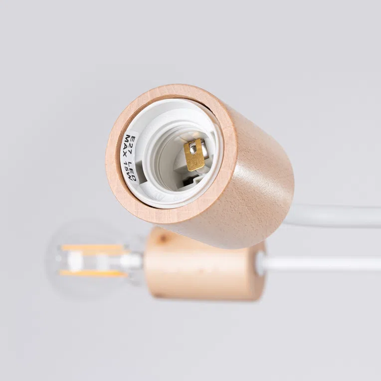 LAMPA SUFITOWA TIMBO SL.1665 4XE27 BIAŁY/NATURALNE DREWNO