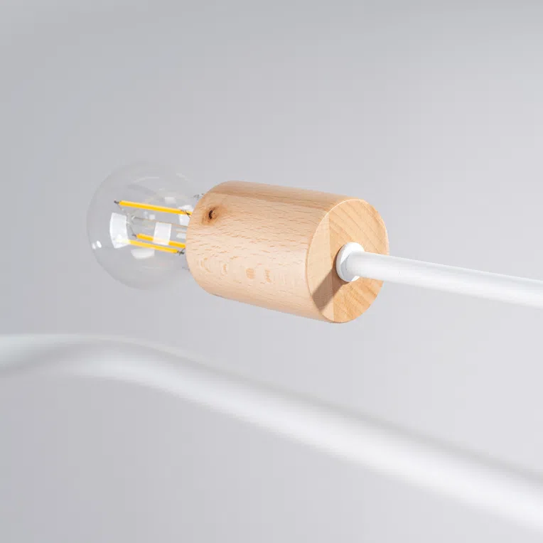 LAMPA SUFITOWA TIMBO SL.1665 4XE27 BIAŁY/NATURALNE DREWNO