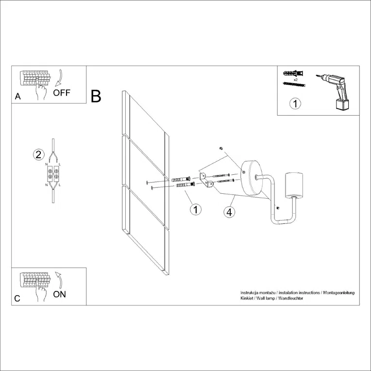 KINKIET TIMBO SL.1668 1XE27 CZARNY/NATURALNE DREWNO