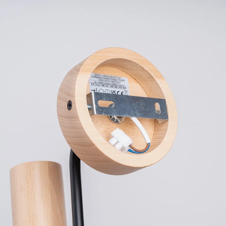 KINKIET TIMBO SL.1668 1XE27 CZARNY/NATURALNE DREWNO