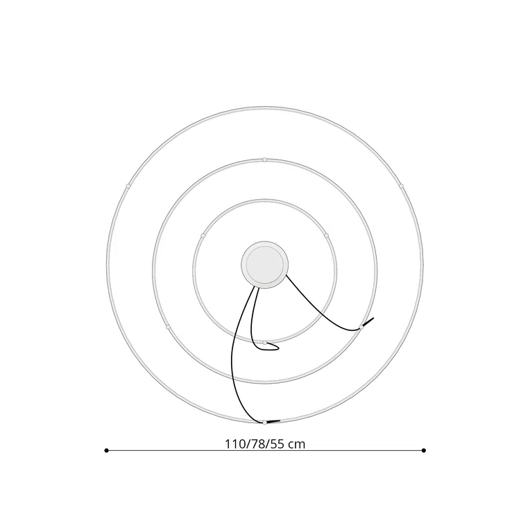 ŻYRANDOL RIO 3 55/78/110 LED 3XLED CZARNY