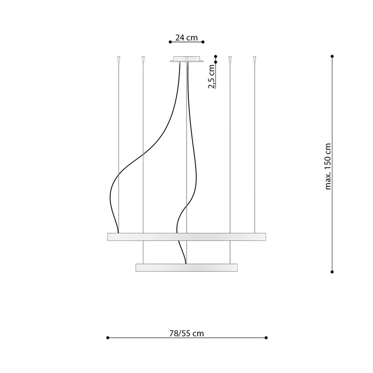 ŻYRANDOL RIO 2 55/78 LED 2XLED ZŁOTY