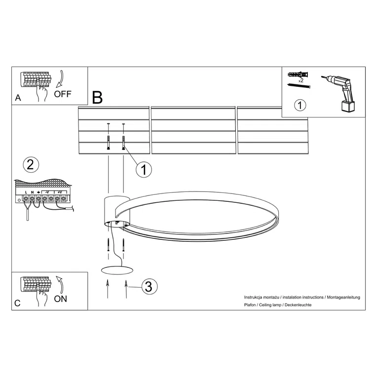 PLAFON RIO 55 LED 1XLED ZŁOTY