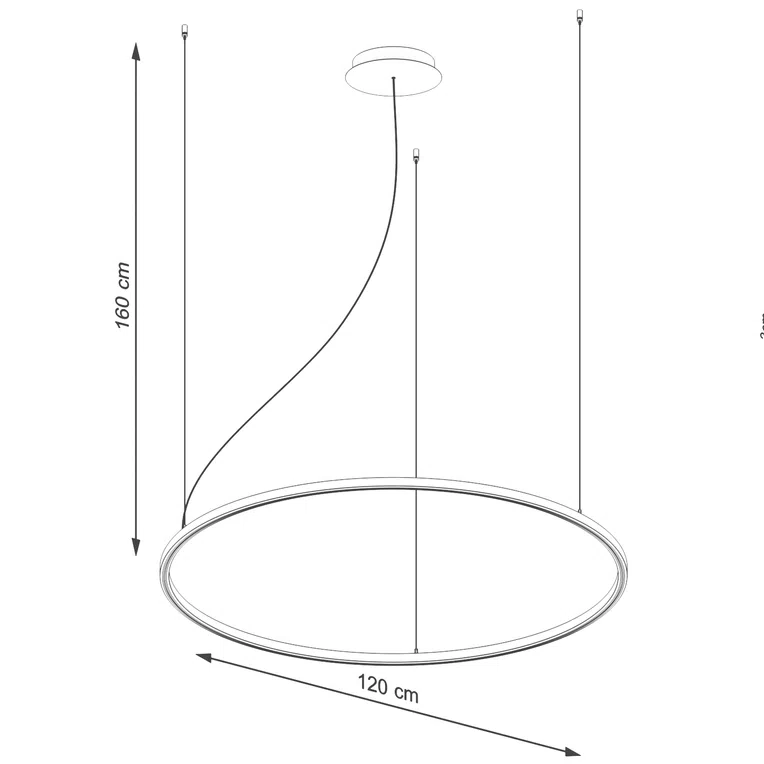 ŻYRANDOL RISA 120 LED 1XLED CZARNY