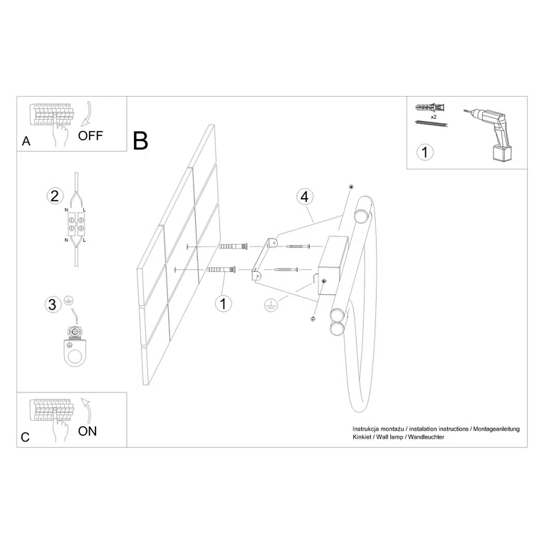 KINKIET GALAKSE LED 1XLED CZARNY