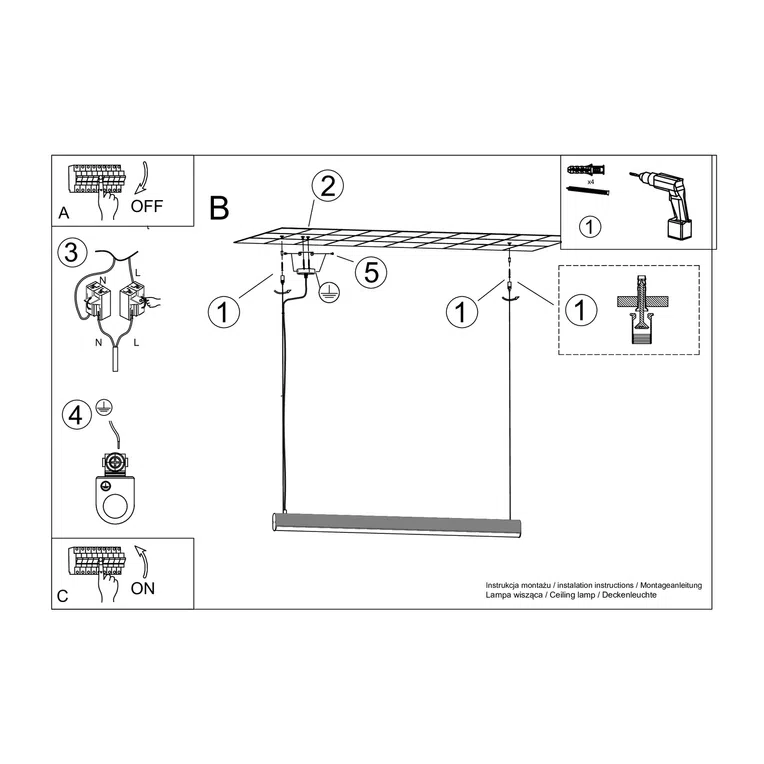 LAMPA WISZĄCA FARGE LED 1XLED BIAŁY