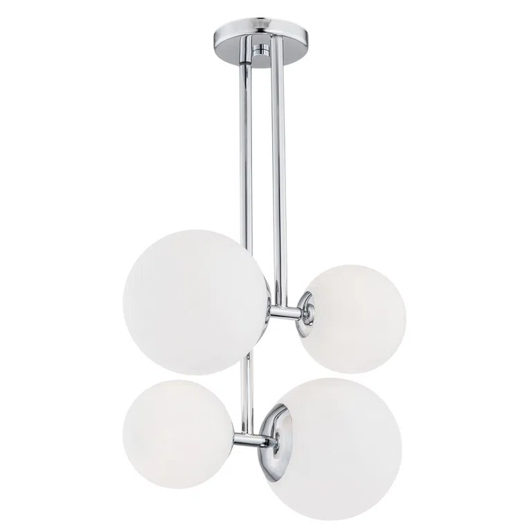 Lampa Sufitowa Aspen 4Xe27 15W Stal Chrom Szkło