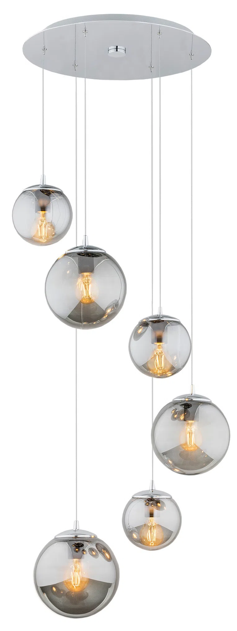 Lampa Wisząca Optica 2529 6Xled grafitowa/chrom