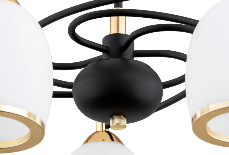 Żyrandol Avila Plus 2115 5Xe27 opal/czarny/mosiądz