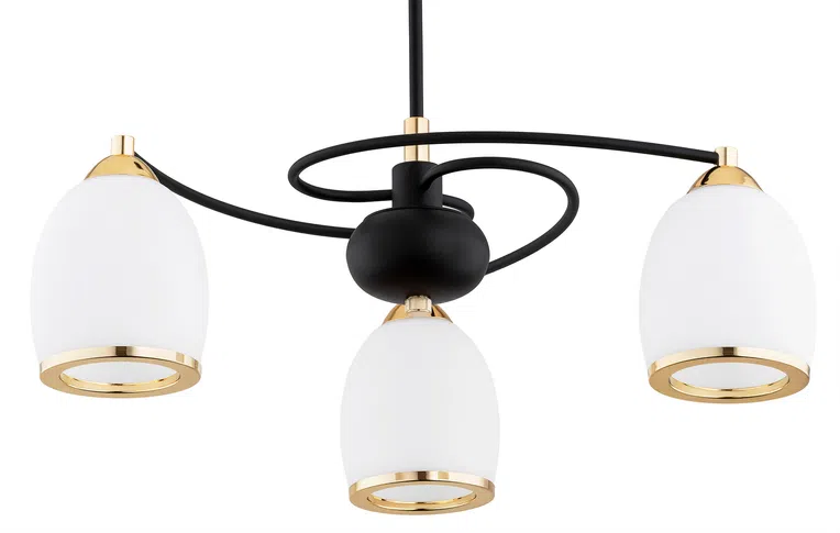 Żyrandol Avila Plus 6144 3Xe27 opal/czarny/mosiądz