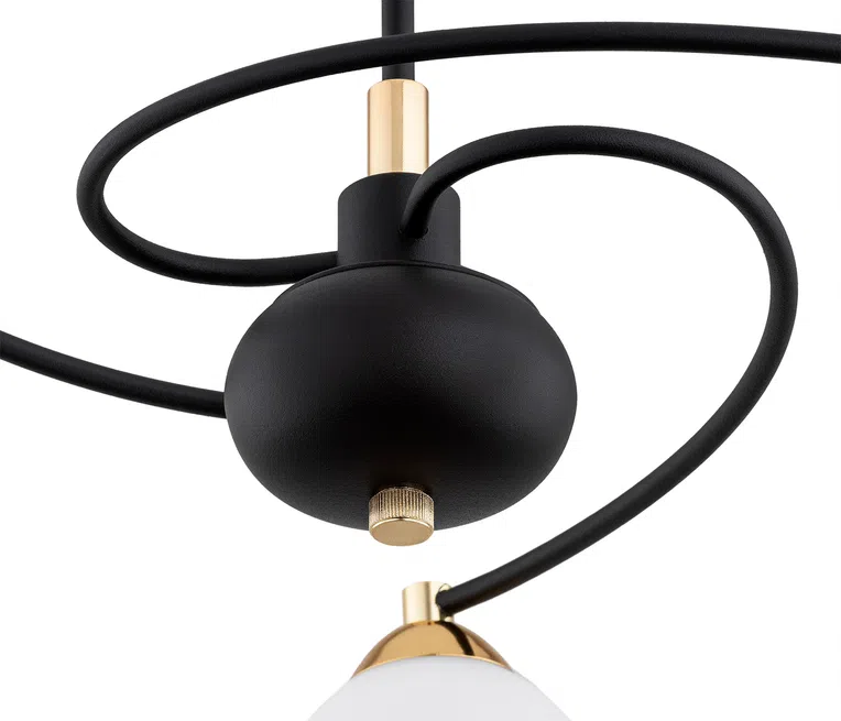 Żyrandol Avila Plus 6144 3Xe27 opal/czarny/mosiądz