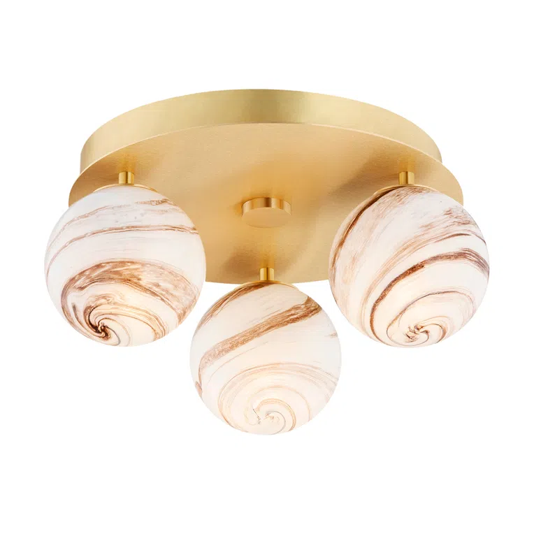 Plafon Fabio 3xe14 mosiądz/szczotkowany