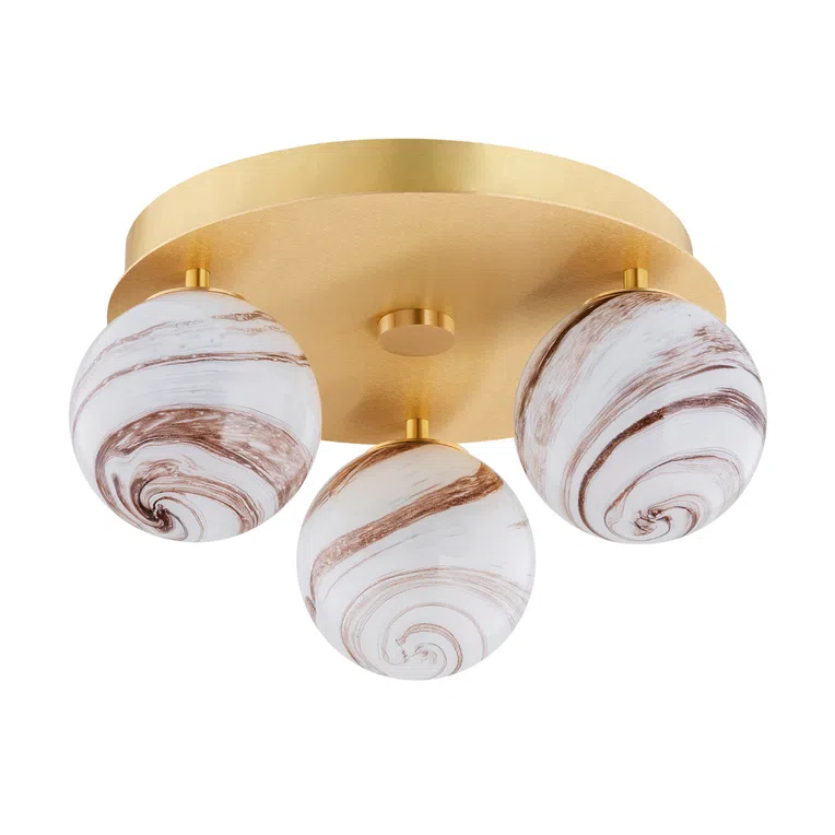 Plafon Fabio 3xe14 mosiądz/szczotkowany