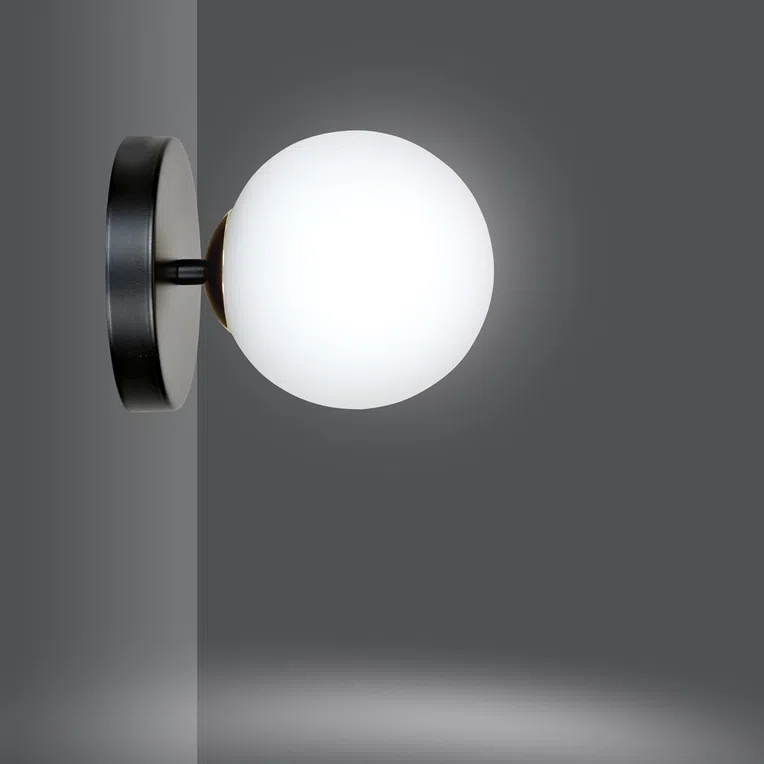 Kinkiet Floki K1 Black-Gold 1022/K1 1Xe14 biały