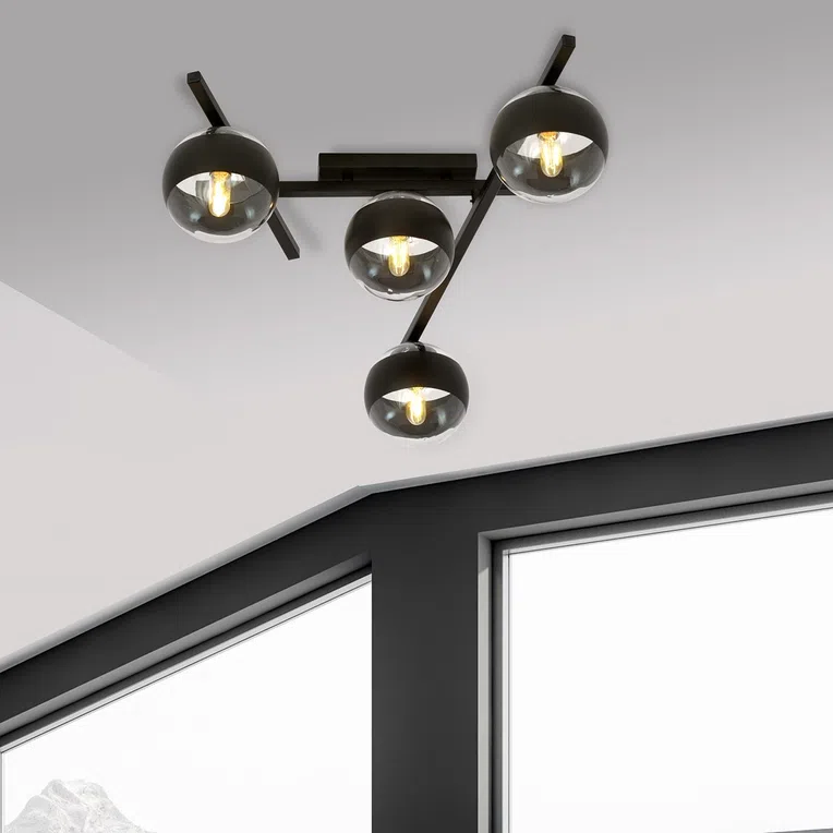 Lampa Sufitowa Smart 41105/4 4Xe14 transparentna/czarna