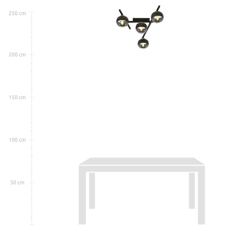 Lampa Sufitowa Smart 41105/4 4Xe14 transparentna/czarna
