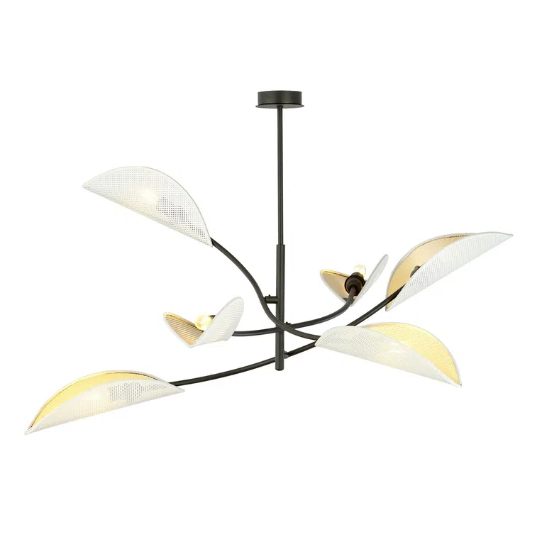 Lampa Sufitowa Lotus 6 1107/6 6Xe14 biała/złota