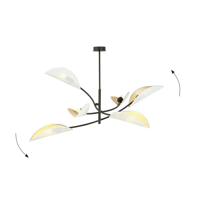 Lampa Sufitowa Lotus 6 1107/6 6Xe14 biała/złota