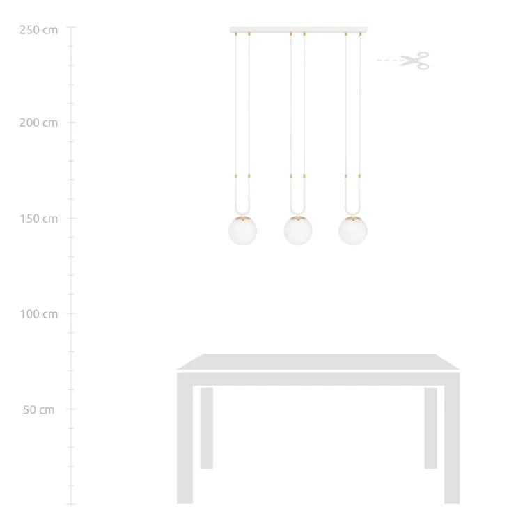 Lampa Wisząca Glam 3 1115/3 3Xe14 biała