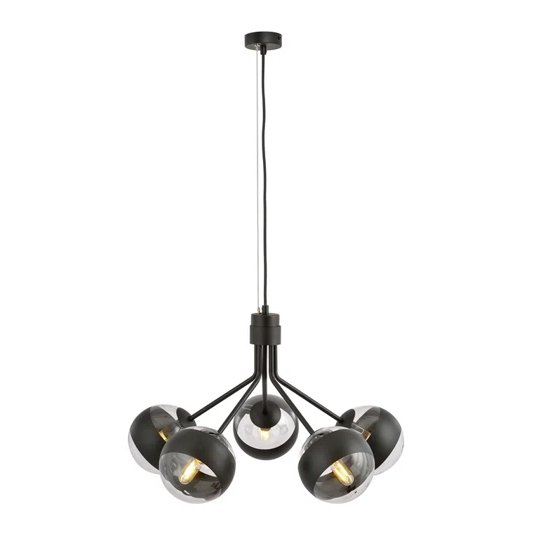 Lampa Wisząca Nova 5 1139/5 5Xe14 transparentna/czarna