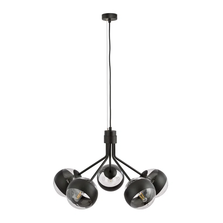 Lampa Wisząca Nova 5 1139/5 5Xe14 transparentna/czarna