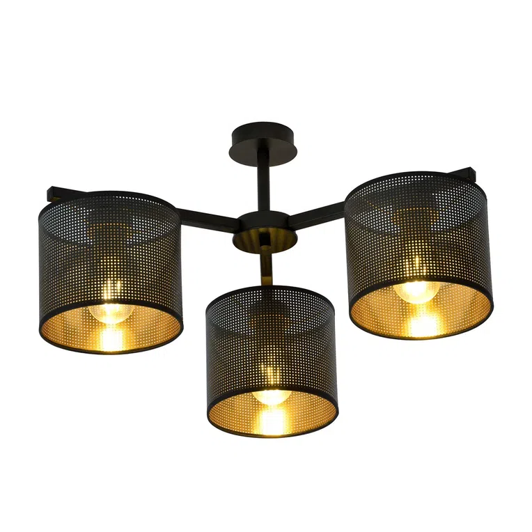 Lampa Sufitowa Jordan 3 1144/3 3Xe27 czarna/złota