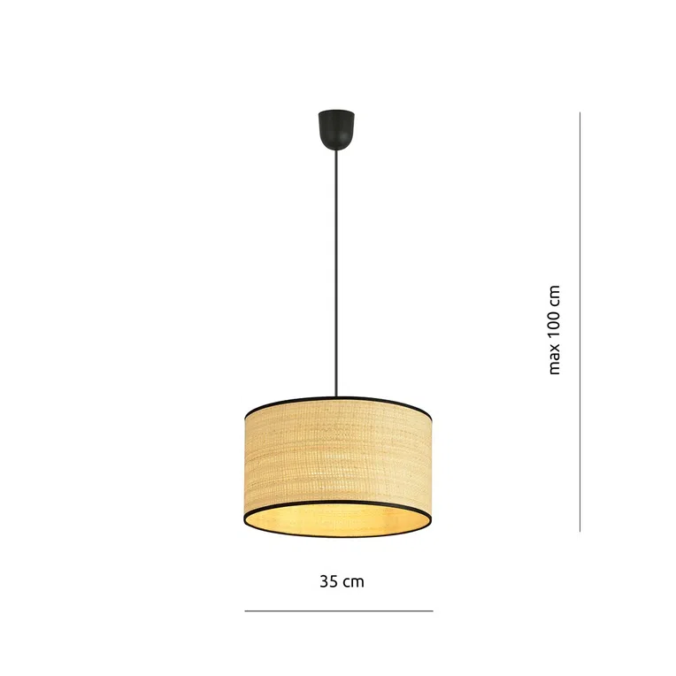 Lampa Wisząca Aston 1 Rattan 1149/1 1Xe27 brązowa