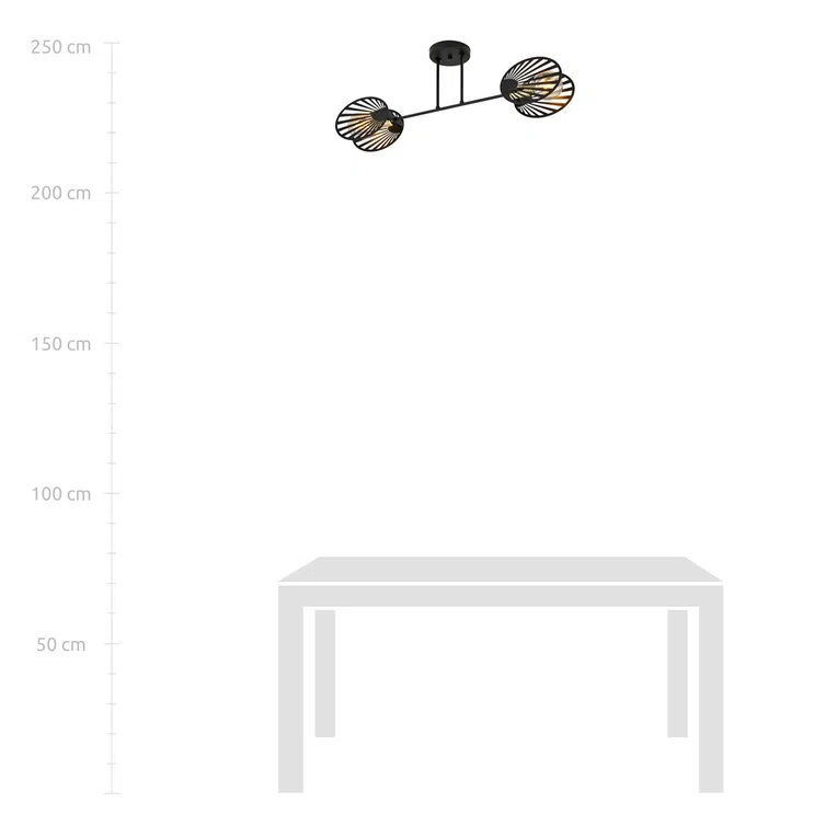 Lampa Sufitowa Talia 2 1181/2 2Xe27 czarna