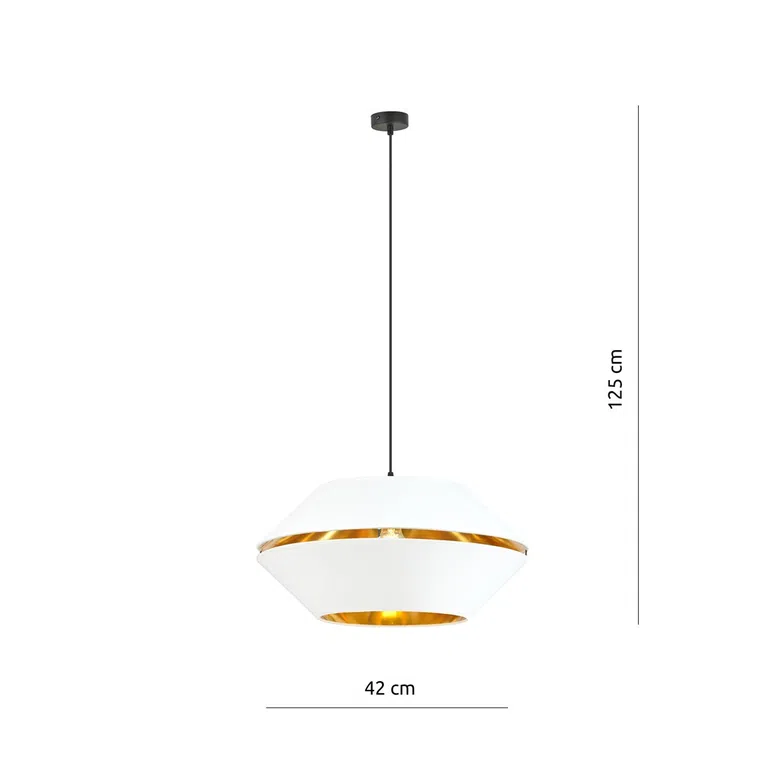 Lampa Wisząca Piano 1 1182/1 1Xe27 biała/złota
