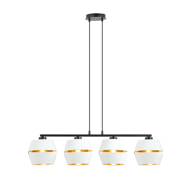 Lampa Wisząca Piano 4 1182/4 4Xe27 biała/złota