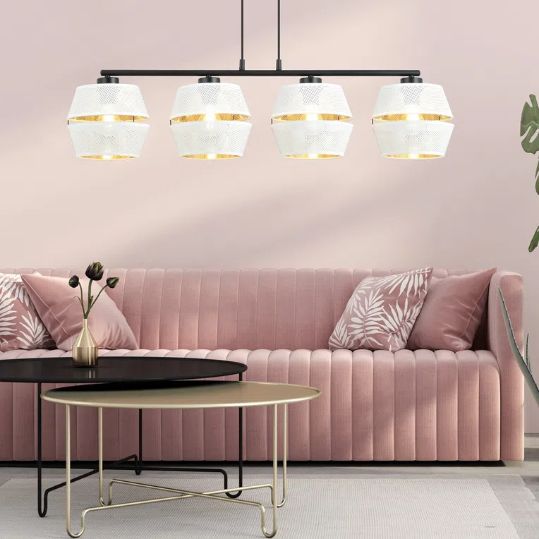 Lampa Wisząca Malia 4 1184/4 4Xe27 biała/złota