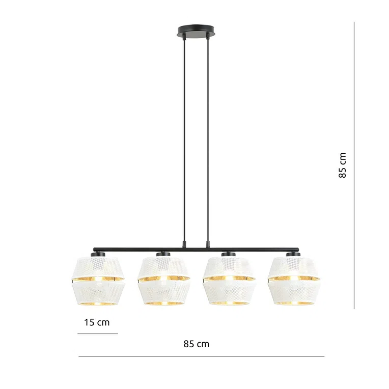 Lampa Wisząca Malia 4 1184/4 4Xe27 biała/złota