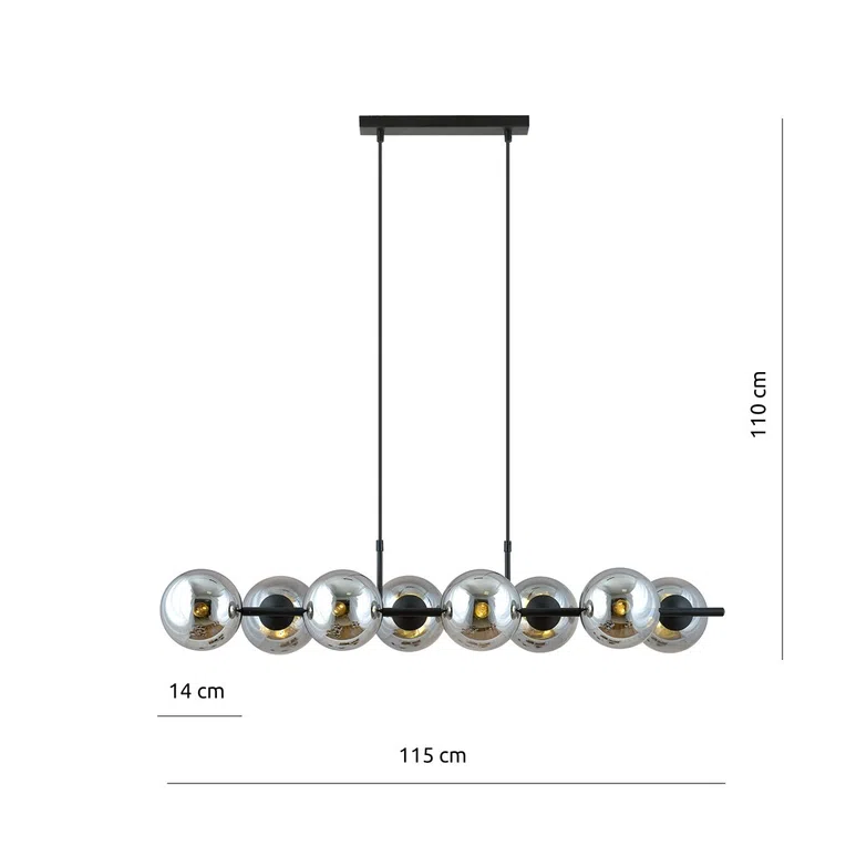 Lampa Wisząca Rory 81207/8 8Xe14 grafitowa