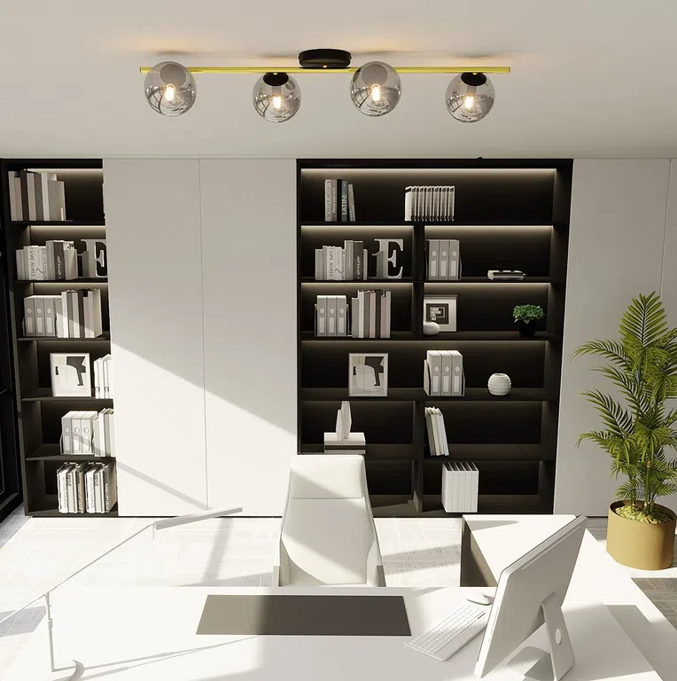 Lampa sufitowa splendi 4 bl grafit 6174 czarny/złoty