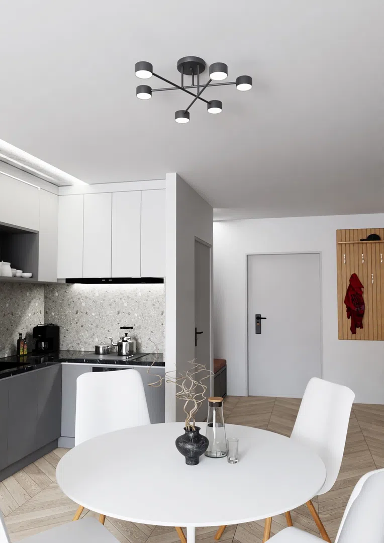 Lampa Sufitowa Halo 6 Black 7085 Czarna