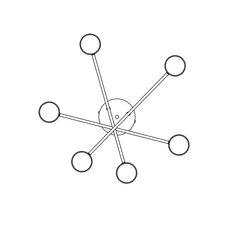 Lampa Sufitowa Halo 6 Black 7085 Czarna