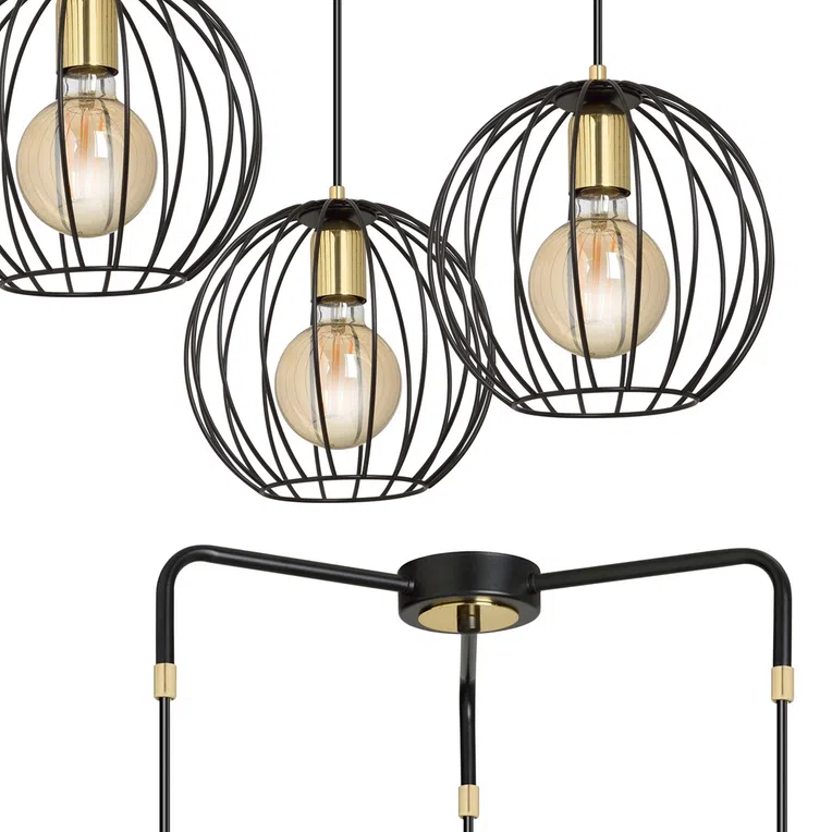 Lampa Wisząca Albio 3144/3 3Xe27 czarna