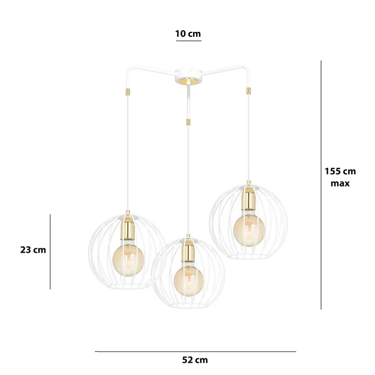Lampa Wisząca Albio 3 145/3 3Xe27 biała
