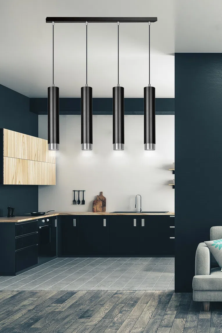 Lampa Wisząca Kibo 4643/4 4Xgu10 czarna/chrom