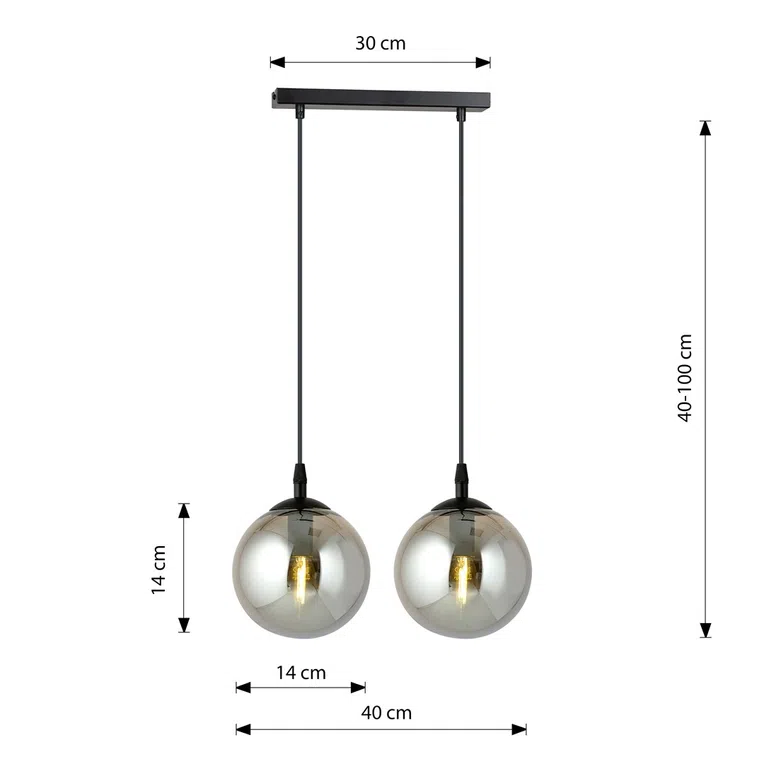 Lampa Wisząca Cosmo 2 Bl712/2 2Xe14 grafitowa