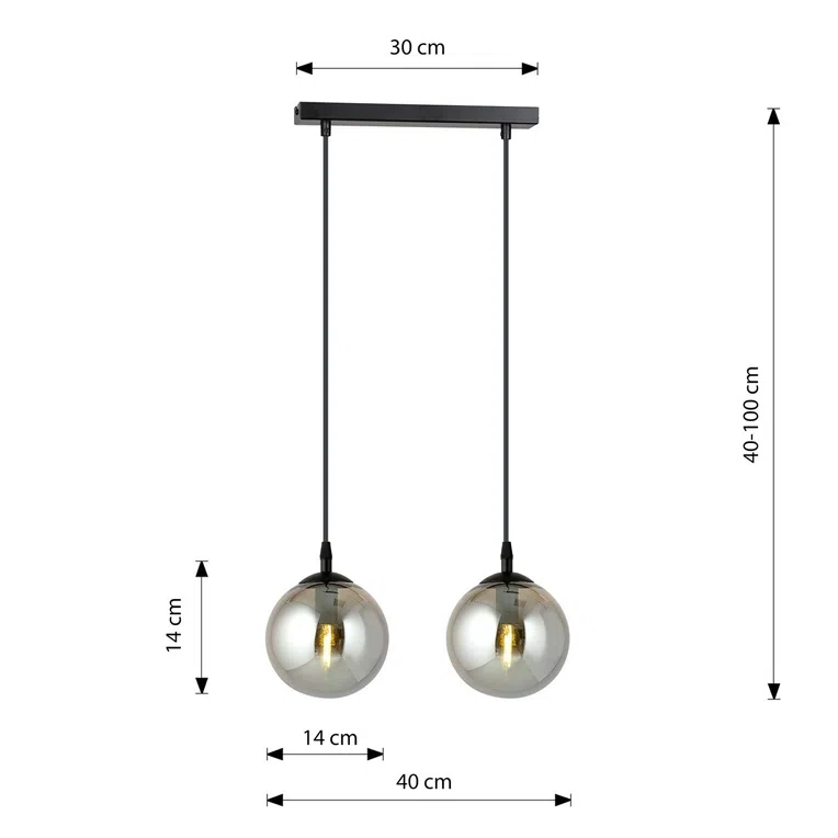Lampa Wisząca Cosmo 2 Bl712/2 2Xe14 grafitowa