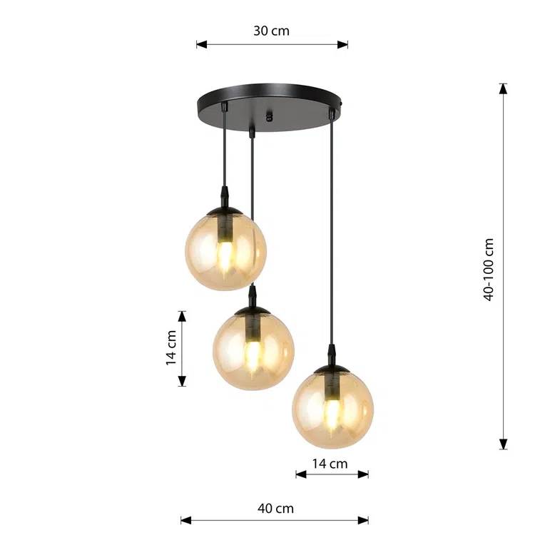 Lampa Wisząca Cosmo 3 Bl Premium 713/3Prem 3Xe14 miodowa